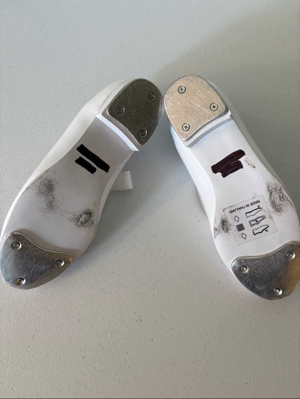 Girls White Tap Shoes with ribbon ties Tempo by Leo’s brand - Picture 8 of 8